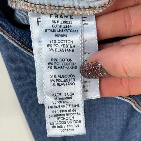 Frame Women Le High Waist Skinny Jeans Blue 30 Denim Pockets Medium Wash Zip USA - Picture 10 of 14